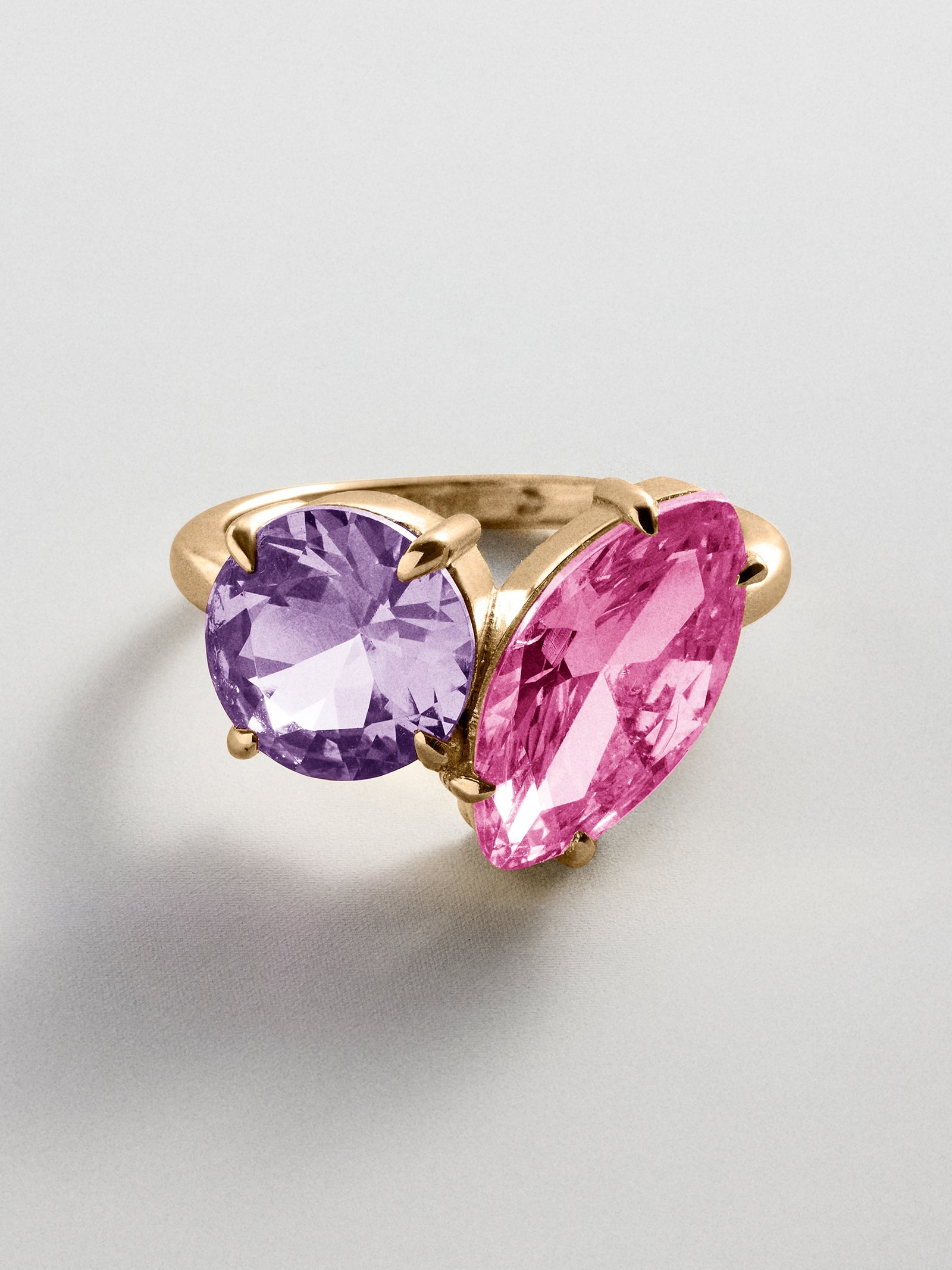 Toi et Moi Custom Birthstone Ring - Gold