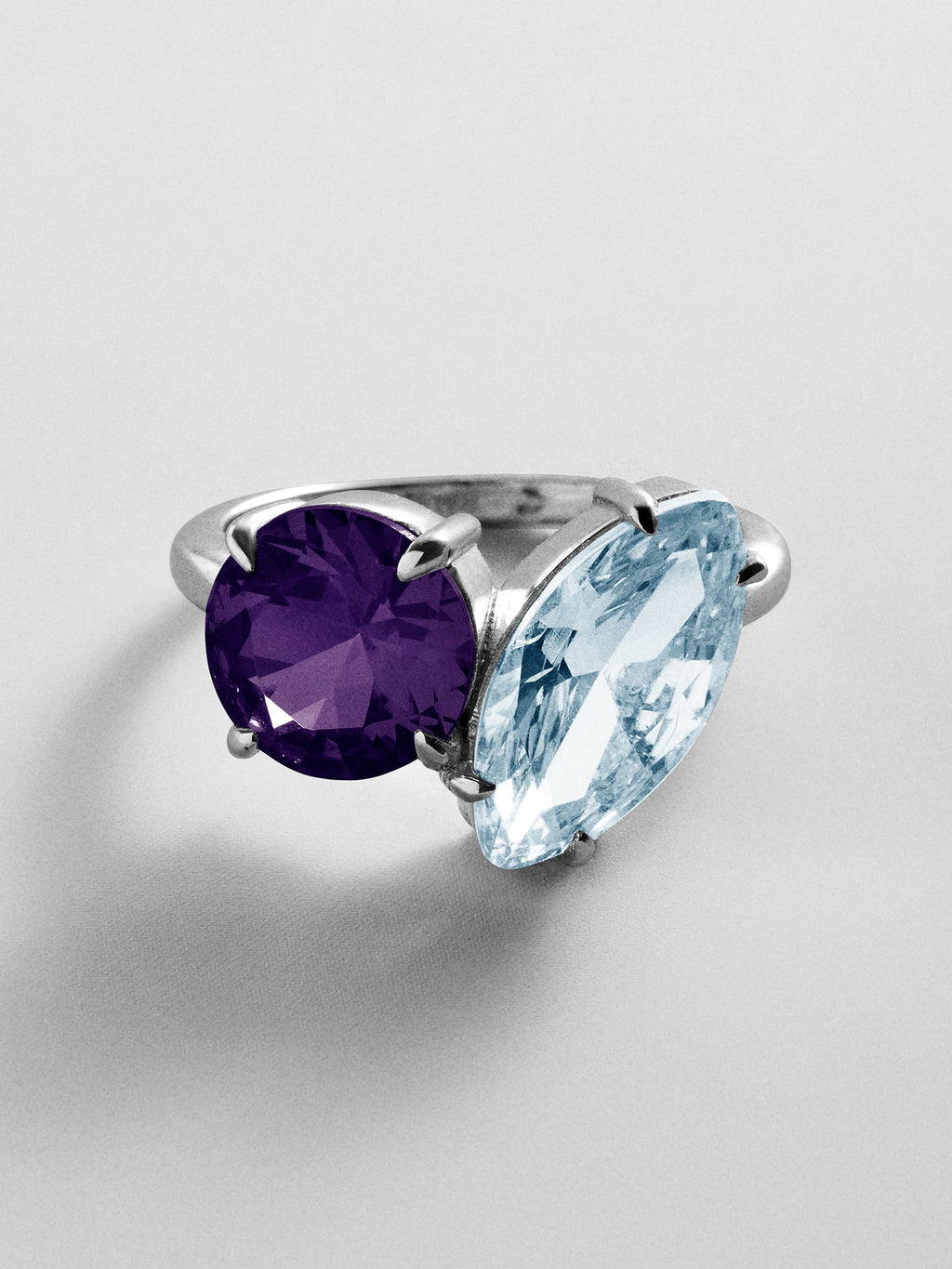 Toi et Moi Custom Birthstone Ring - Silver