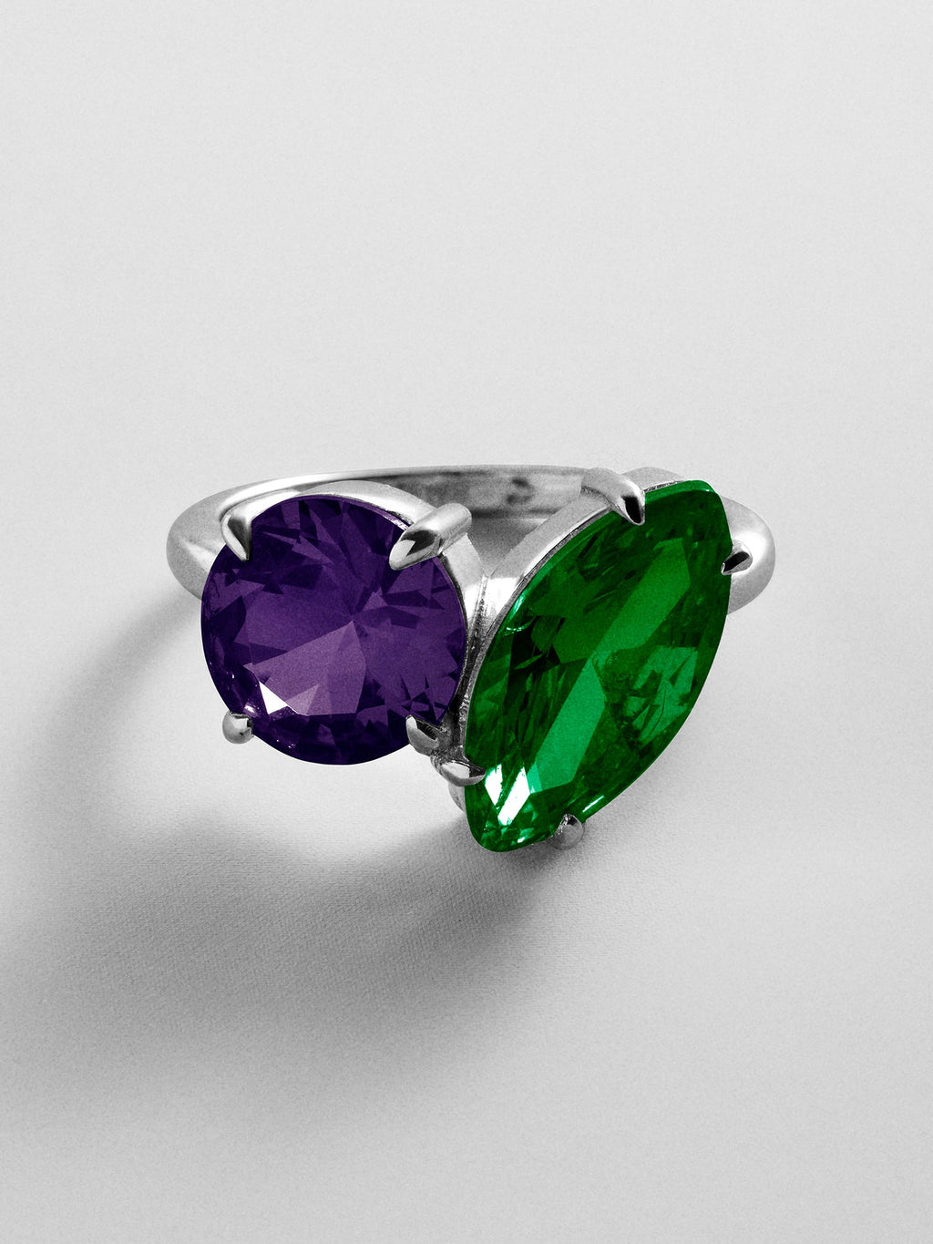 Toi et Moi Custom Birthstone Ring - Silver