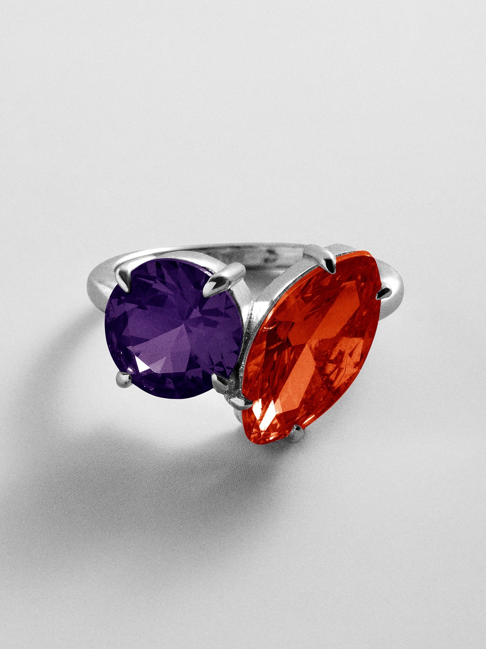 Toi et Moi Custom Birthstone Ring - Silver