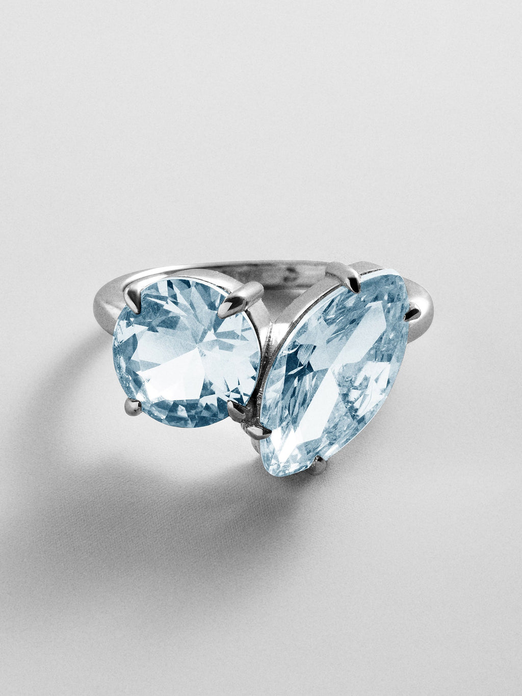 Toi et Moi Custom Birthstone Ring - Silver