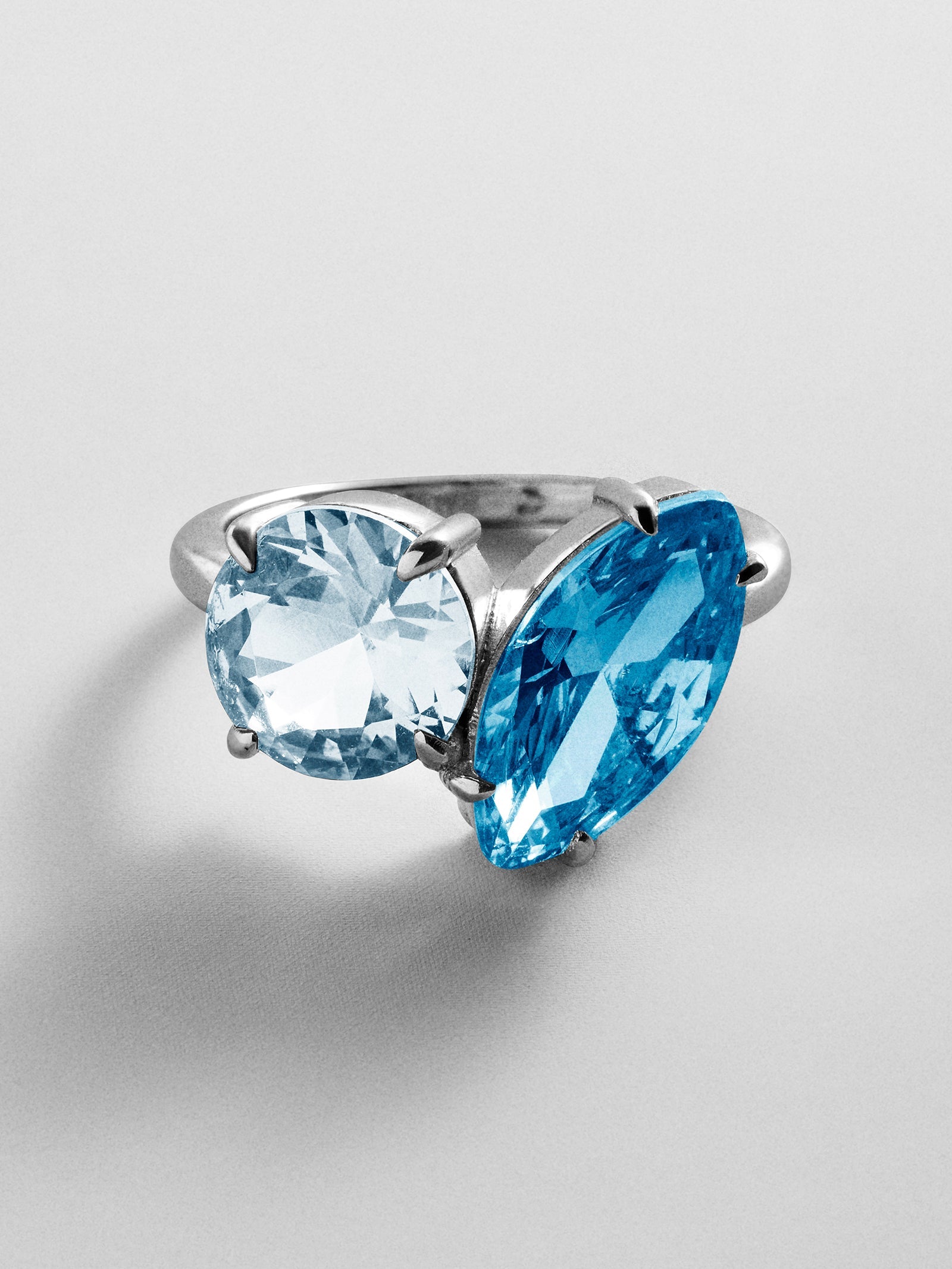 Toi et Moi Custom Birthstone Ring - Silver