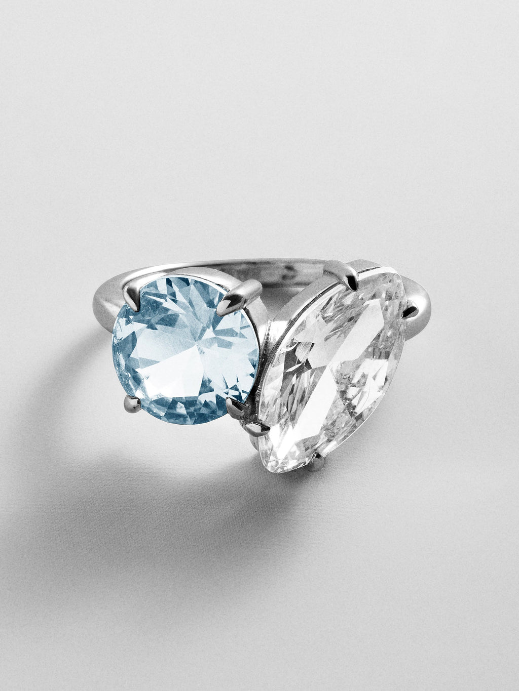 Toi et Moi Custom Birthstone Ring - Silver