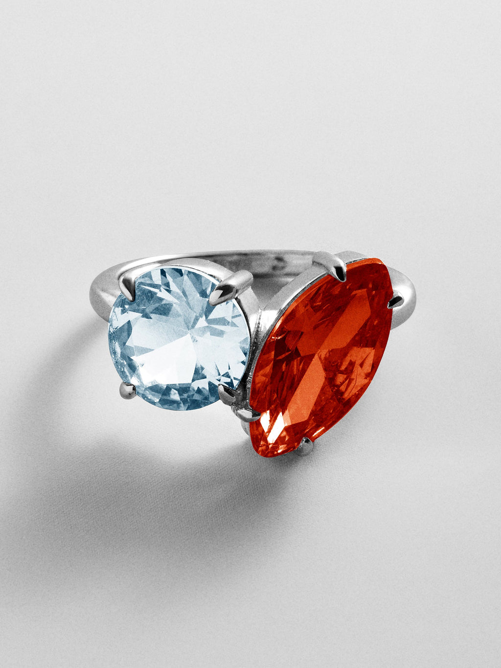 Toi et Moi Custom Birthstone Ring - Silver