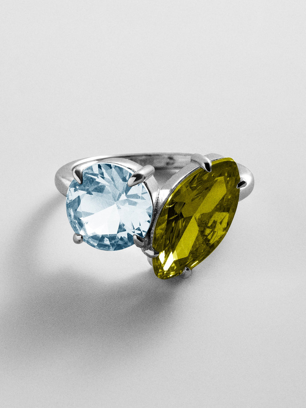 Toi et Moi Custom Birthstone Ring - Silver