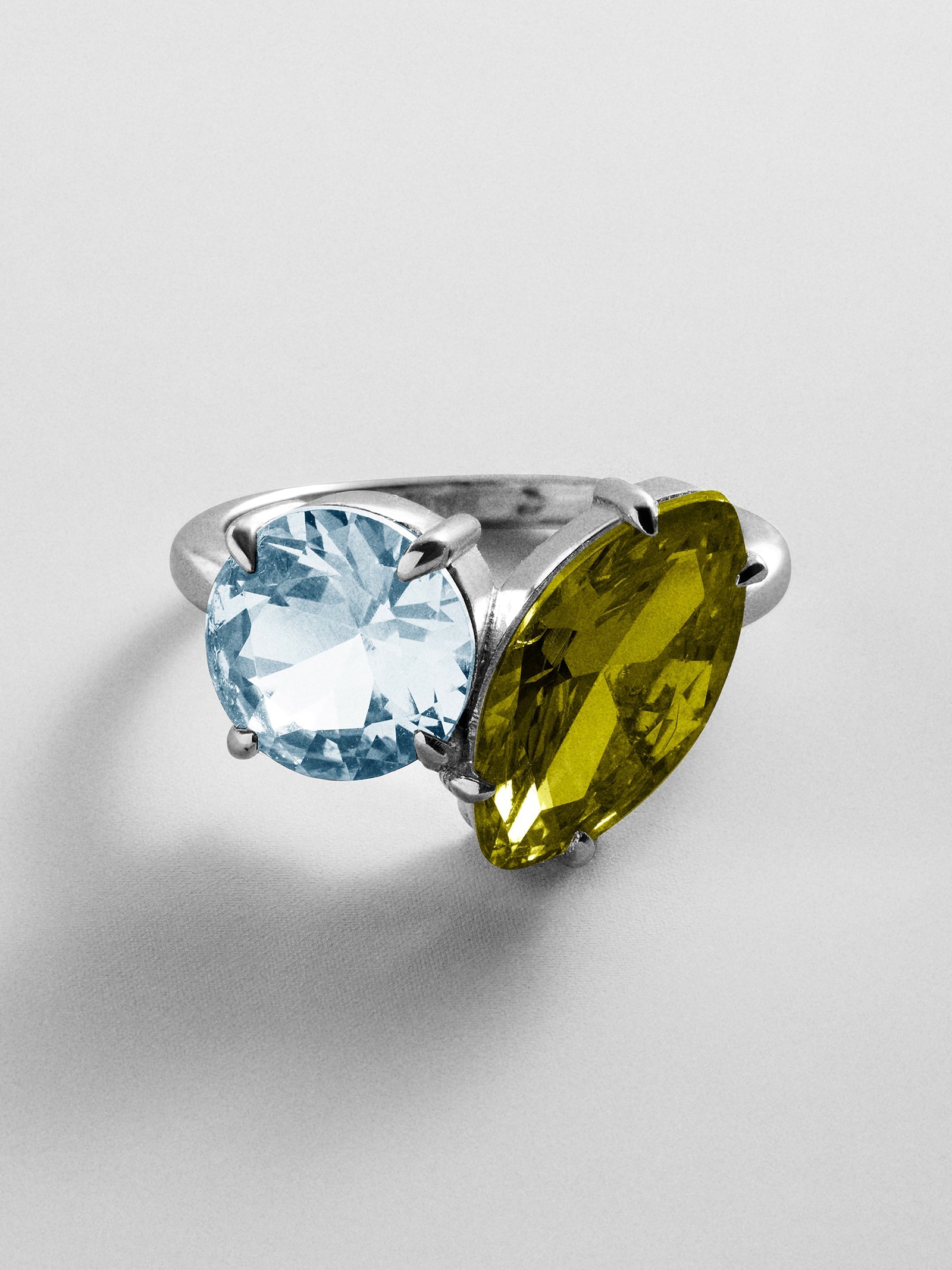 Toi et Moi Custom Birthstone Ring - Silver