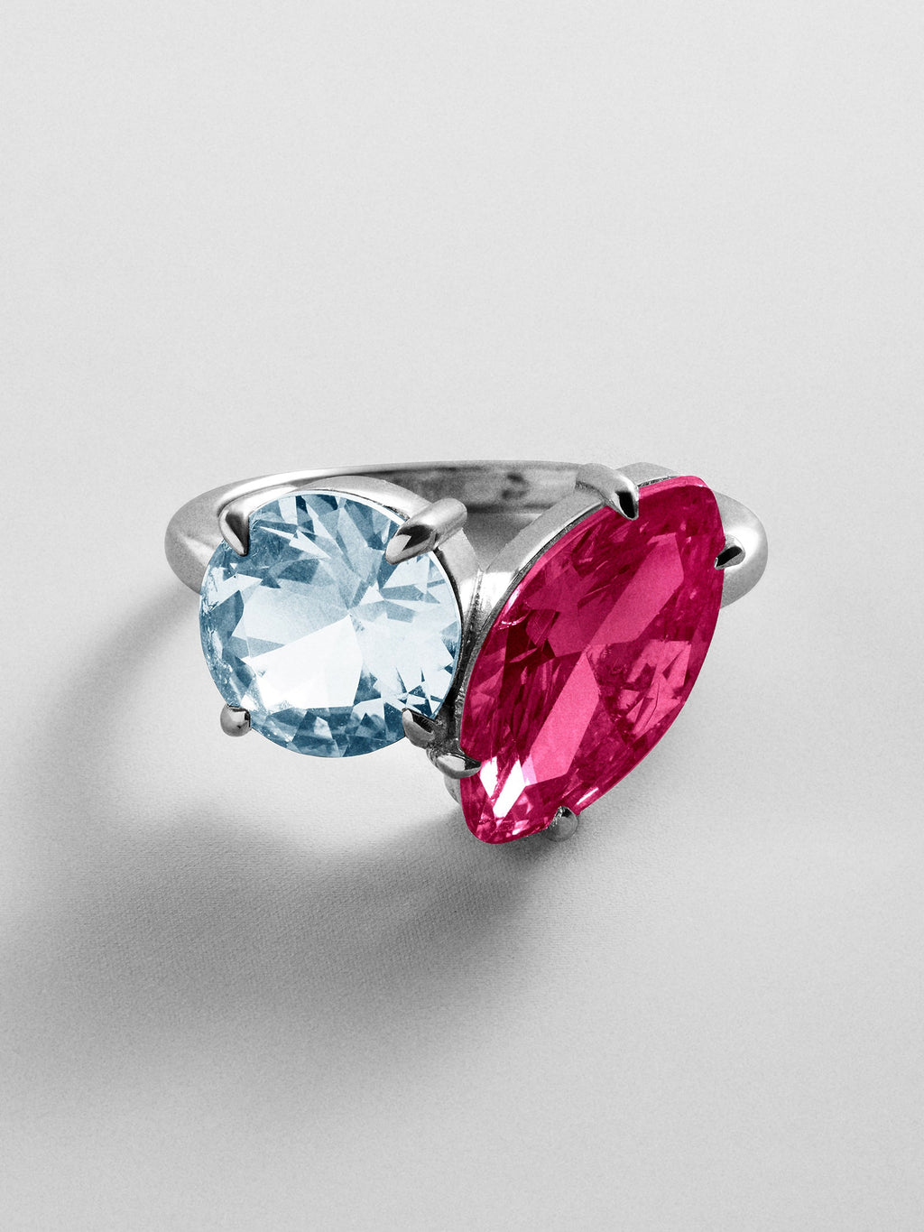 Toi et Moi Custom Birthstone Ring - Silver