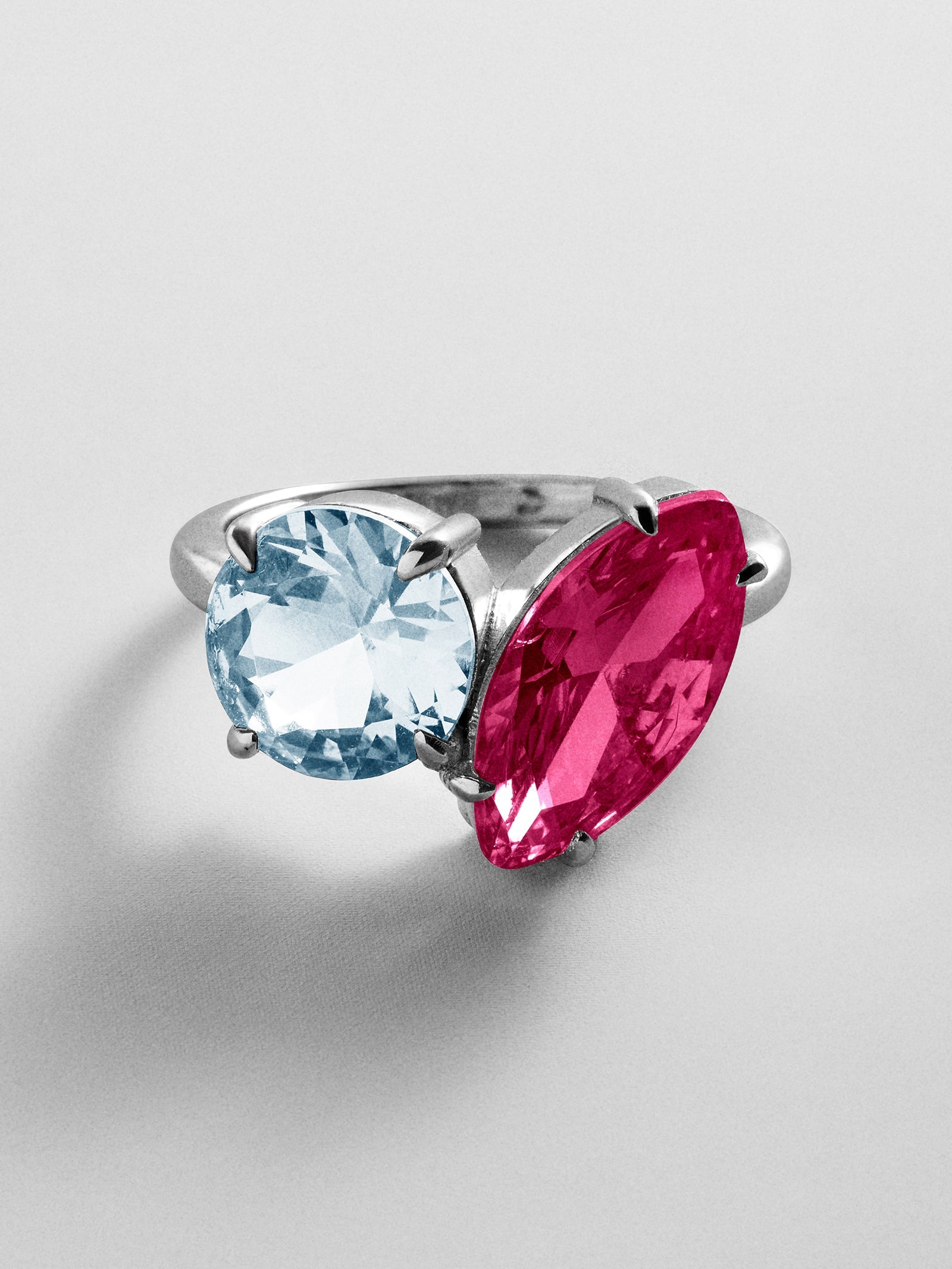 Toi et Moi Custom Birthstone Ring - Silver
