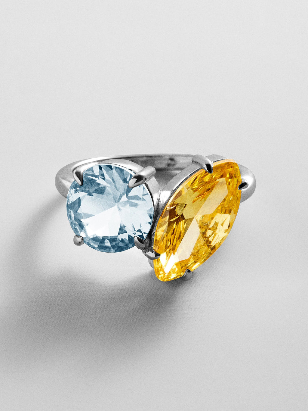 Toi et Moi Custom Birthstone Ring - Silver