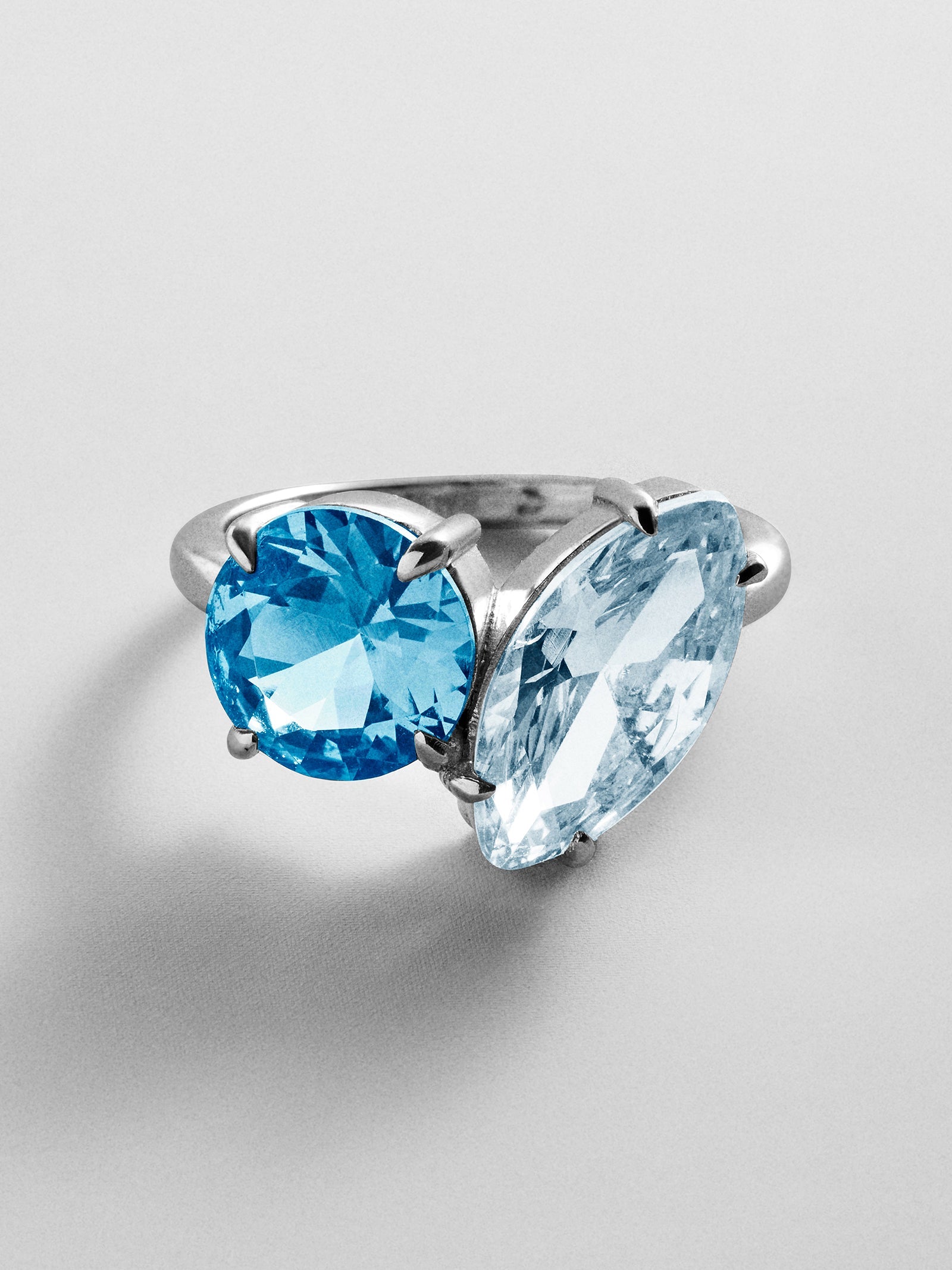 Toi et Moi Custom Birthstone Ring - Silver
