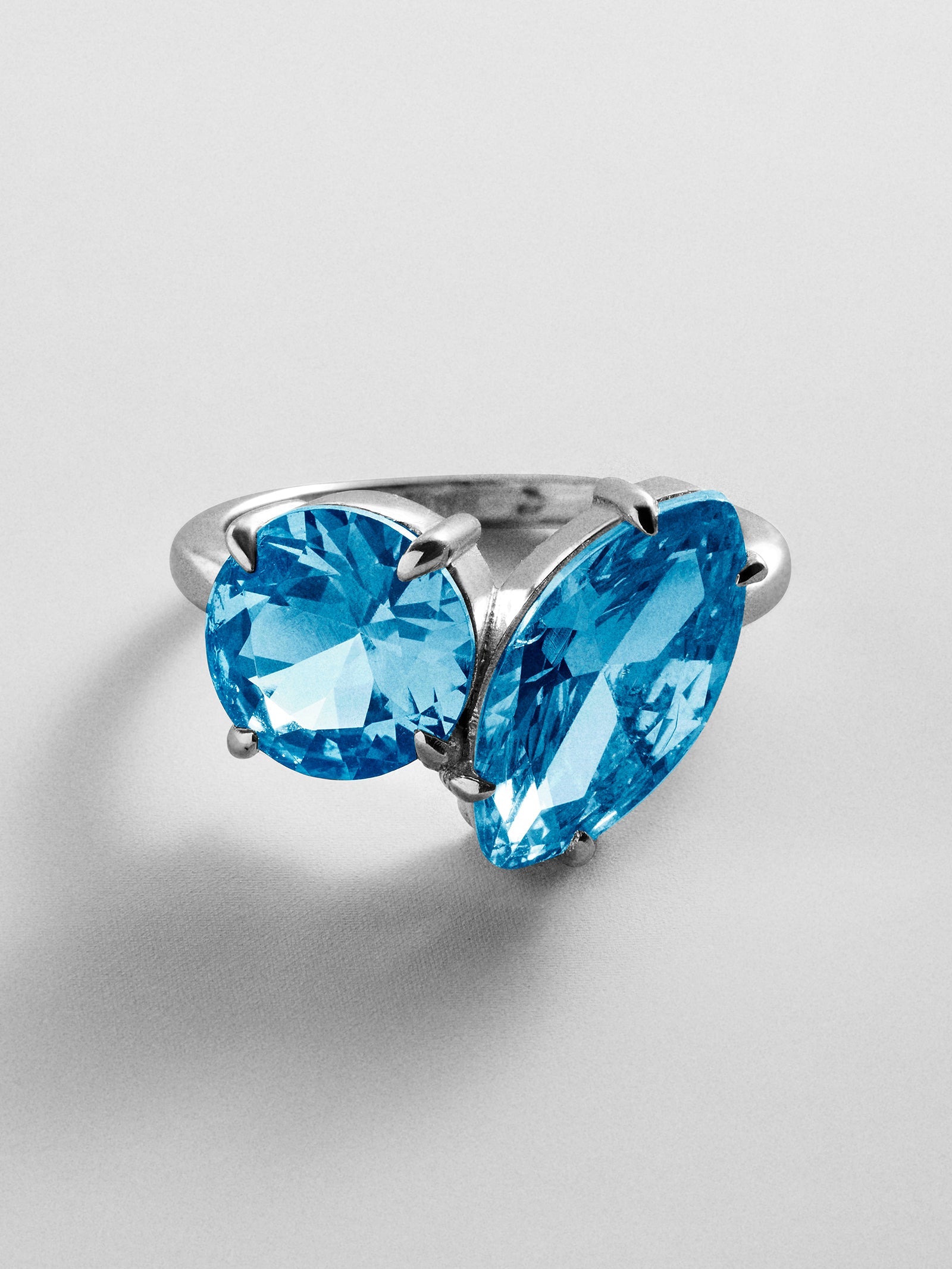 Toi et Moi Custom Birthstone Ring - Silver