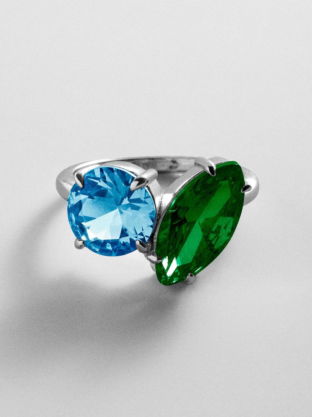 Toi et Moi Custom Birthstone Ring - Silver