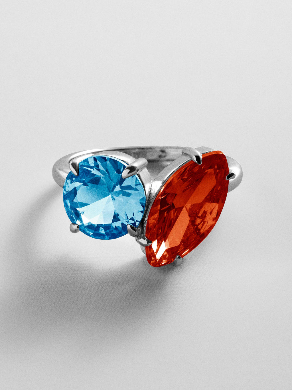 Toi et Moi Custom Birthstone Ring - Silver