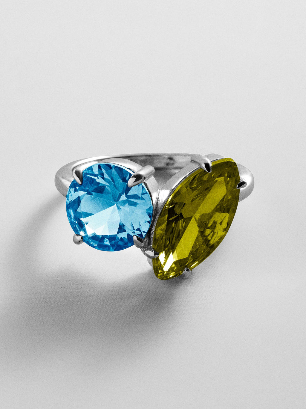 Toi et Moi Custom Birthstone Ring - Silver