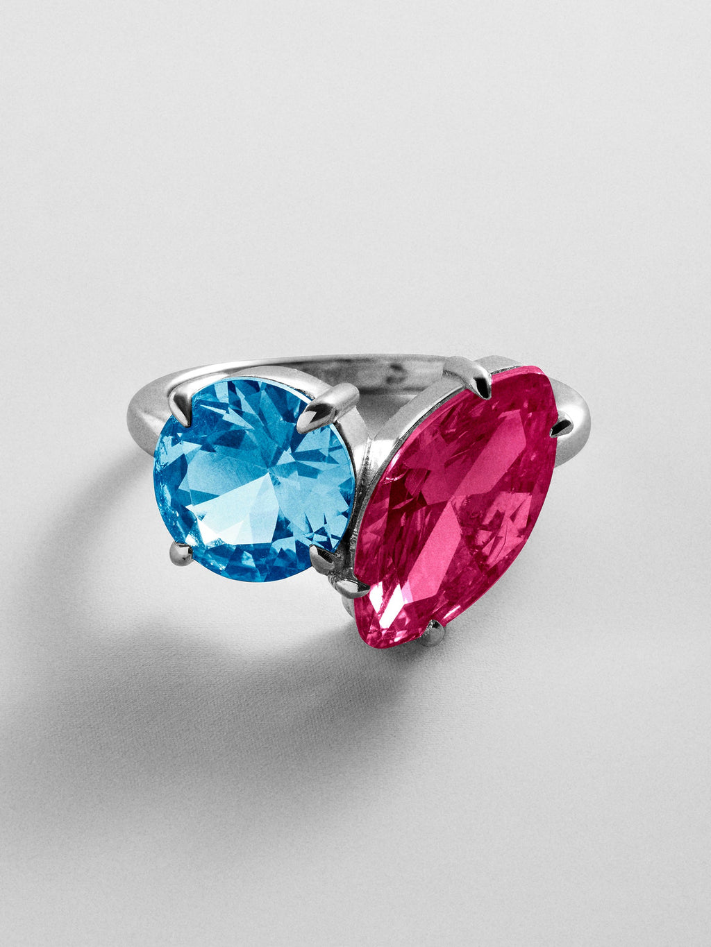 Toi et Moi Custom Birthstone Ring - Silver