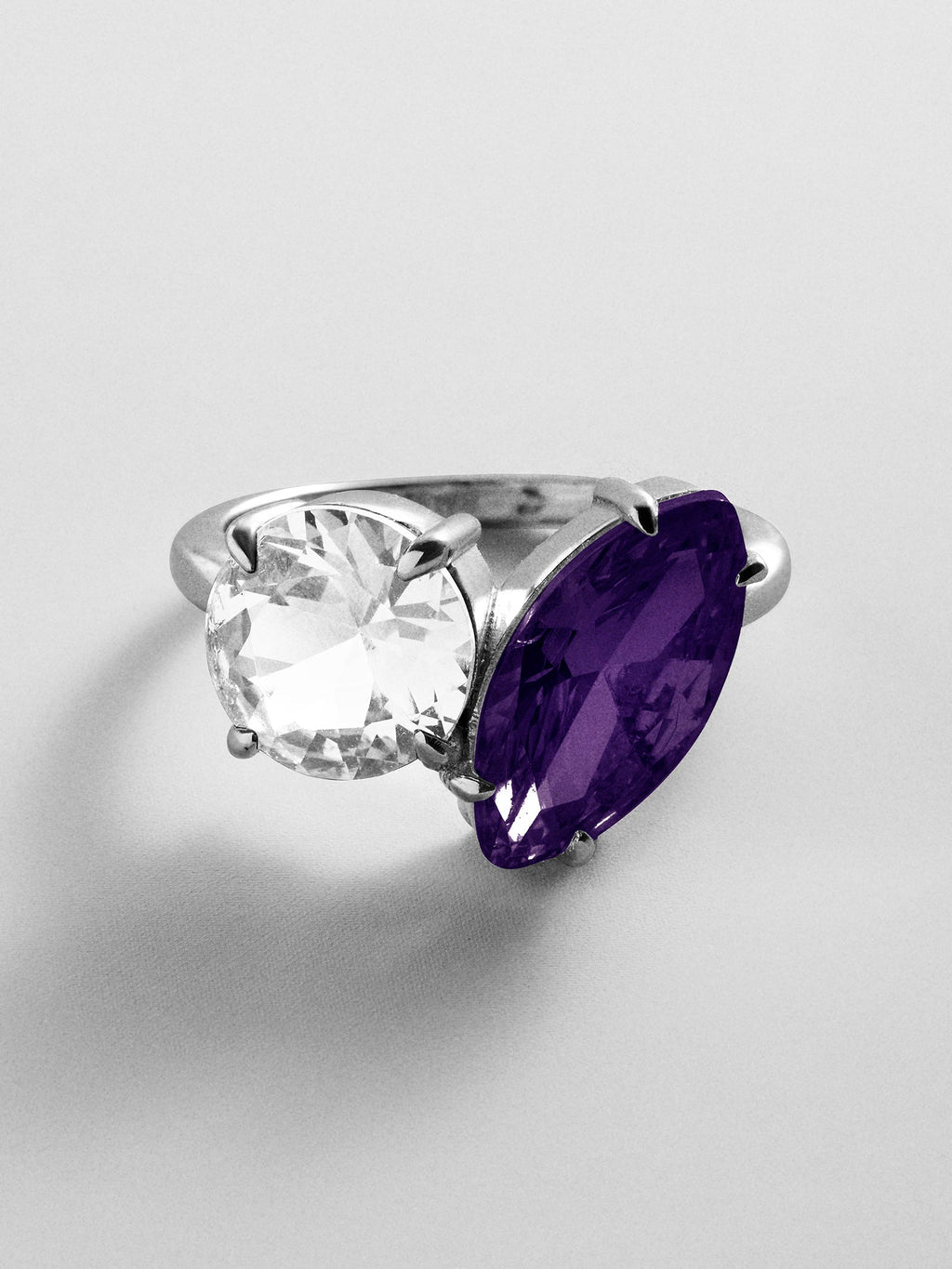 Toi et Moi Custom Birthstone Ring - Silver