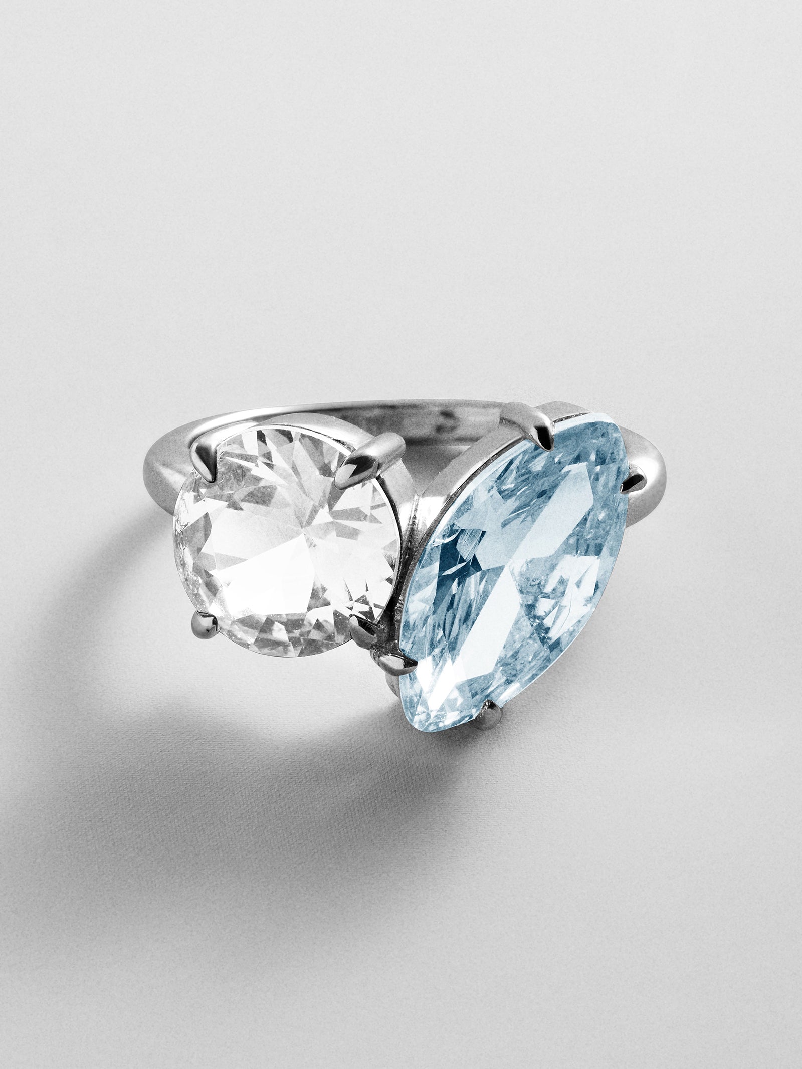 Toi et Moi Custom Birthstone Ring - Silver
