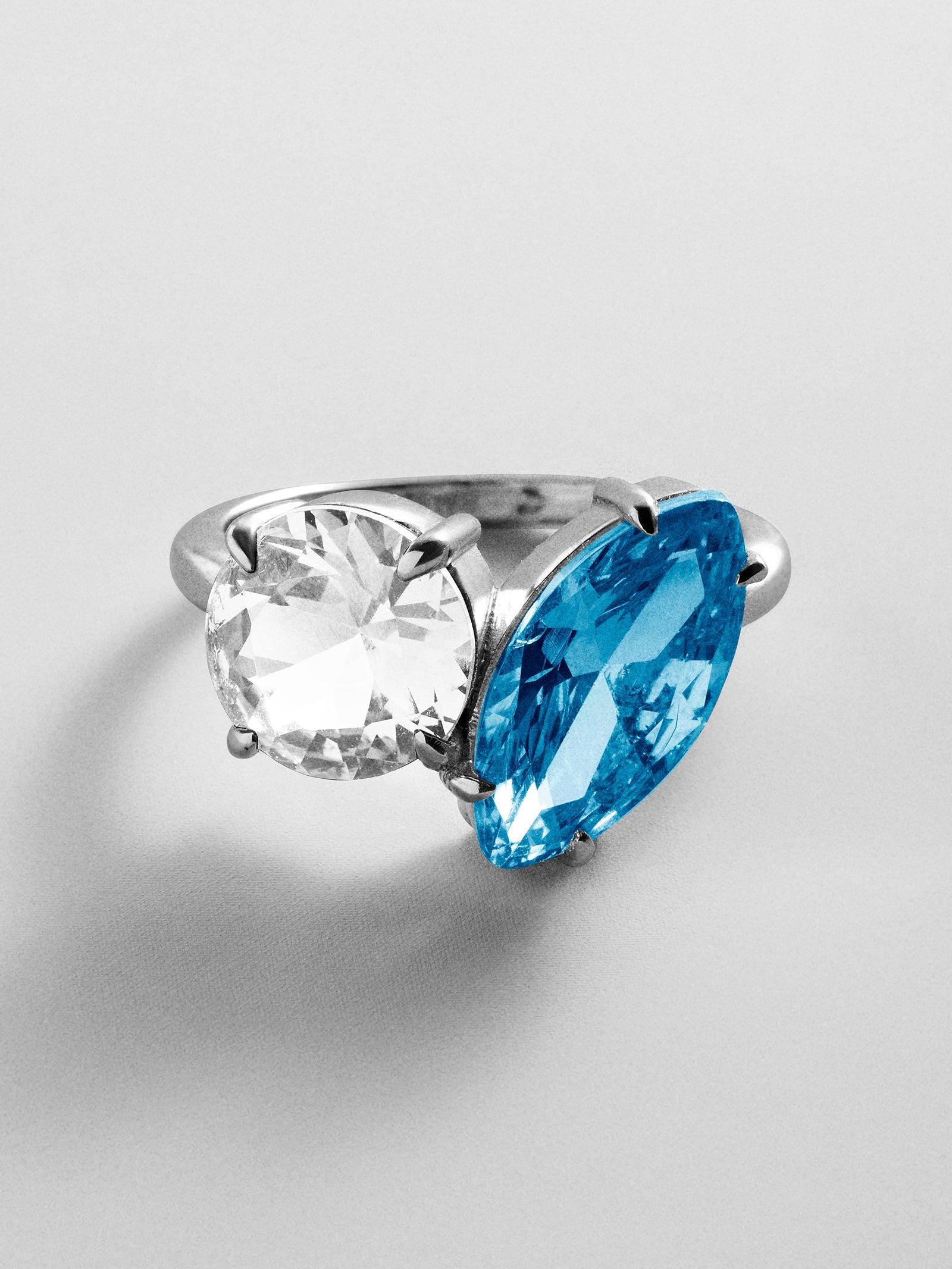 Toi et Moi Custom Birthstone Ring - Silver