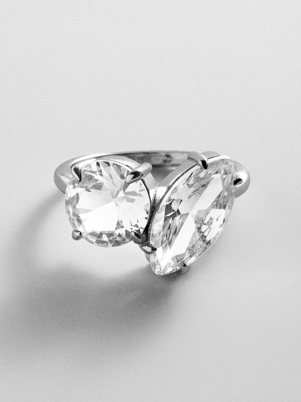 Toi et Moi Custom Birthstone Ring - Silver