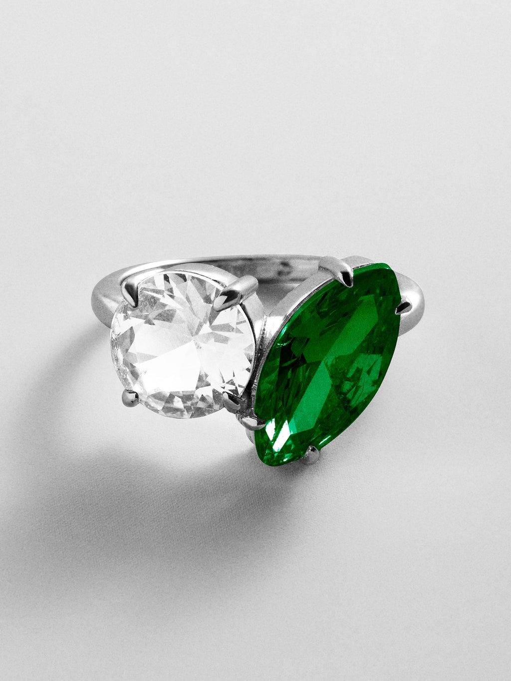 Toi et Moi Custom Birthstone Ring - Silver