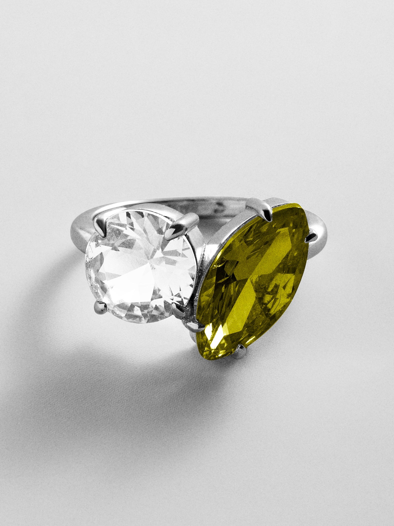 Toi et Moi Custom Birthstone Ring - Silver