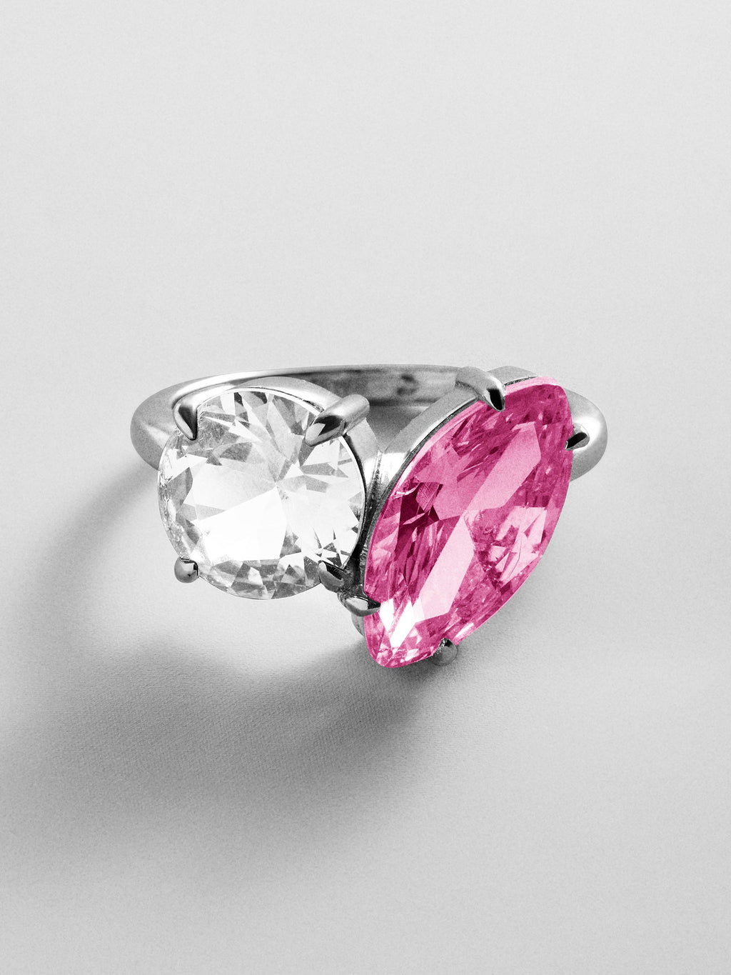 Toi et Moi Custom Birthstone Ring - Silver