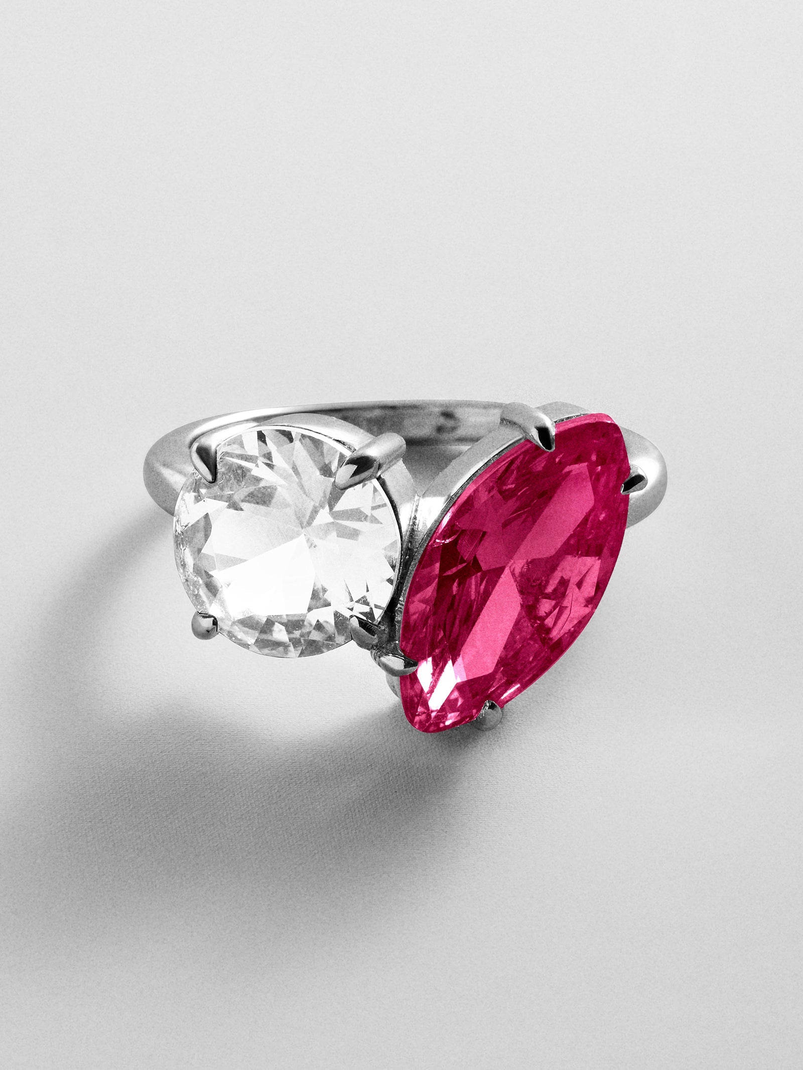 Toi et Moi Custom Birthstone Ring - Silver