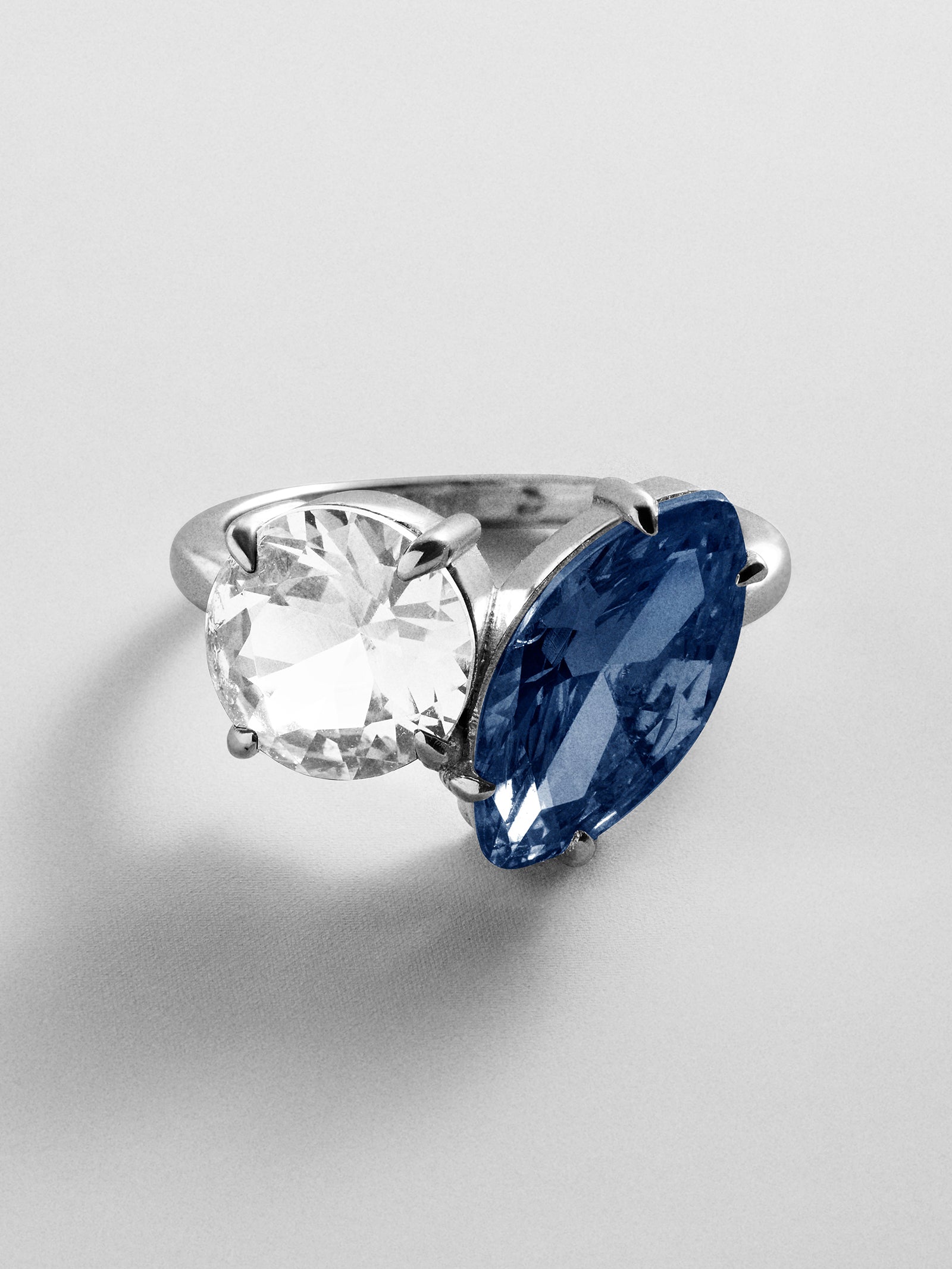 Toi et Moi Custom Birthstone Ring - Silver