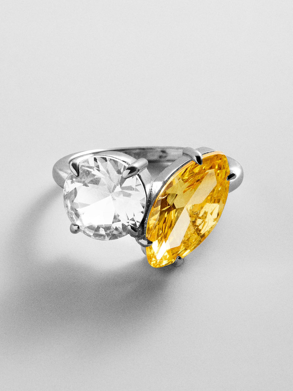 Toi et Moi Custom Birthstone Ring - Silver