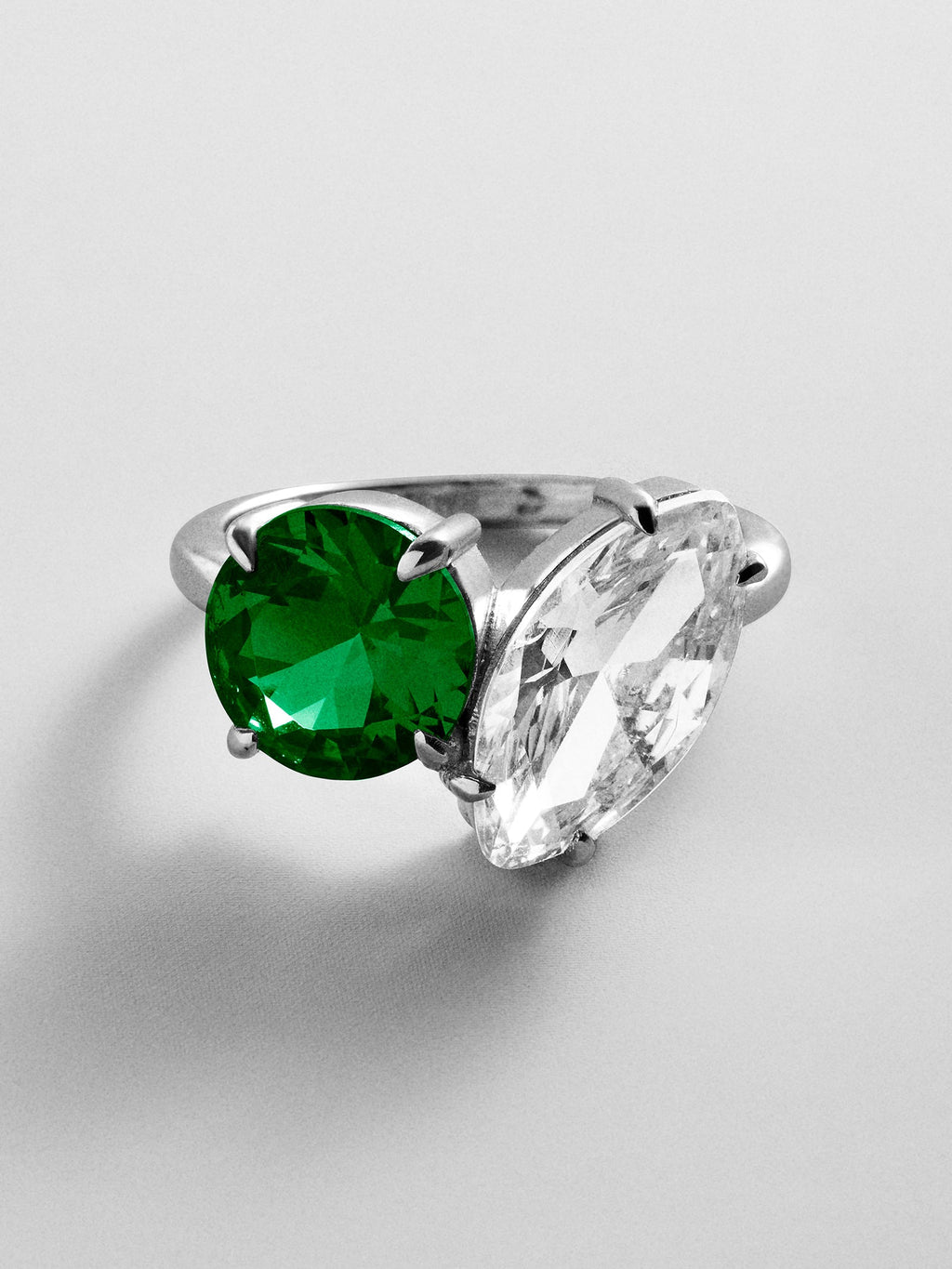 Toi et Moi Custom Birthstone Ring - Silver