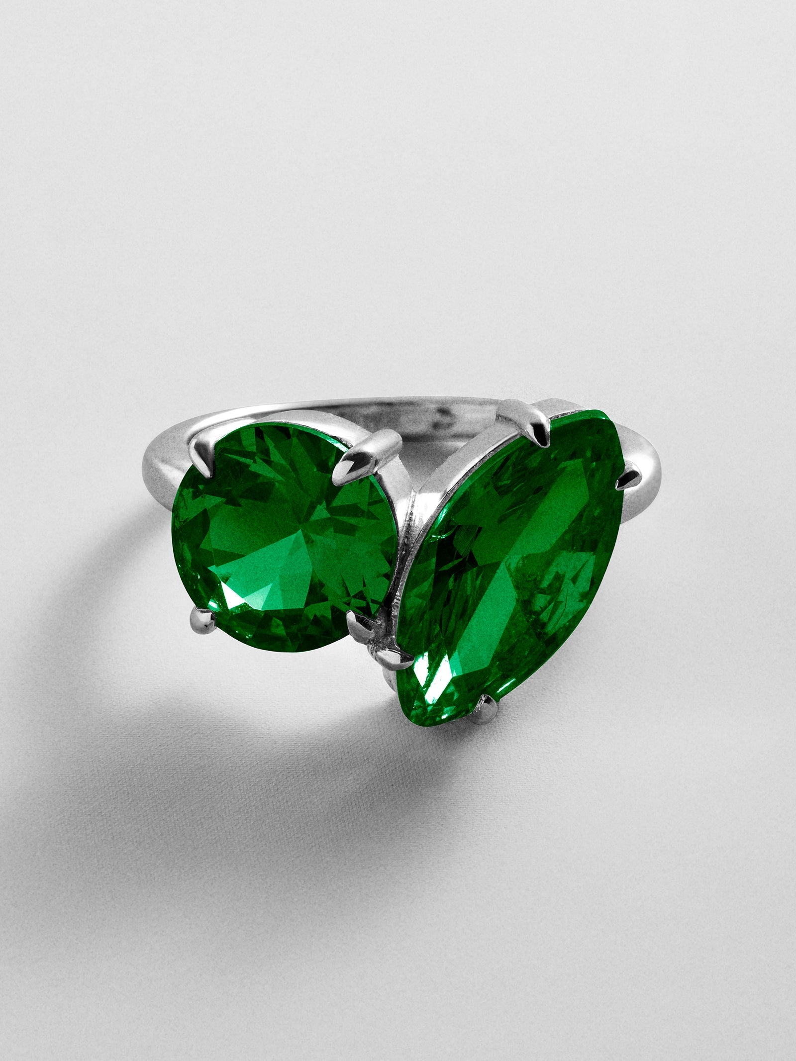 Toi et Moi Custom Birthstone Ring - Silver