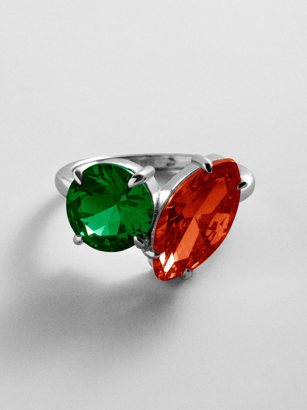 Toi et Moi Custom Birthstone Ring - Silver