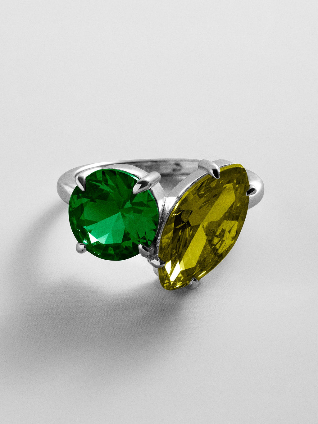 Toi et Moi Custom Birthstone Ring - Silver