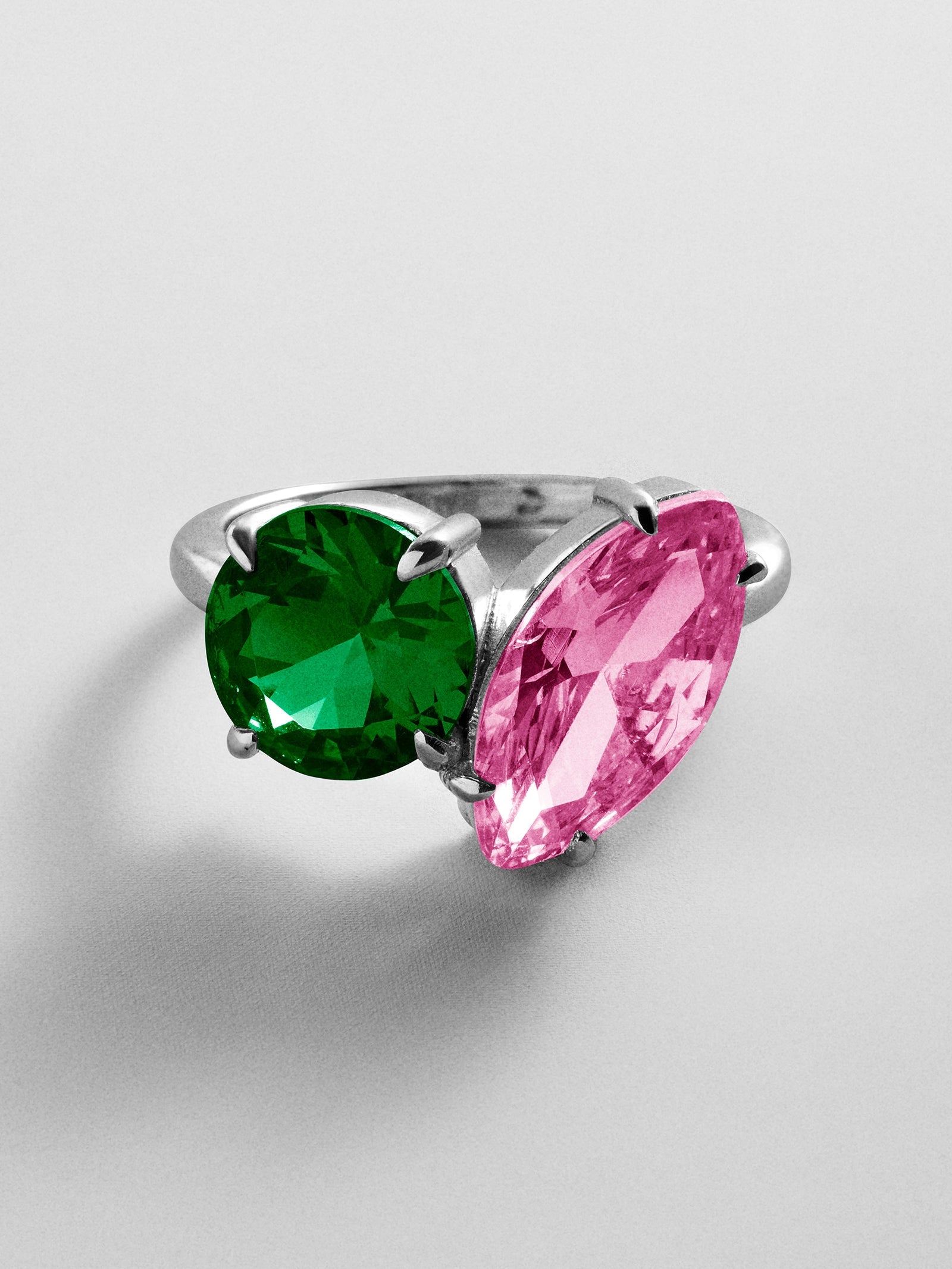 Toi et Moi Custom Birthstone Ring - Silver