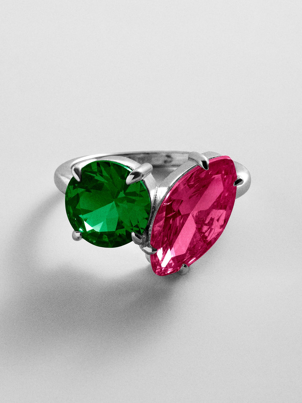 Toi et Moi Custom Birthstone Ring - Silver
