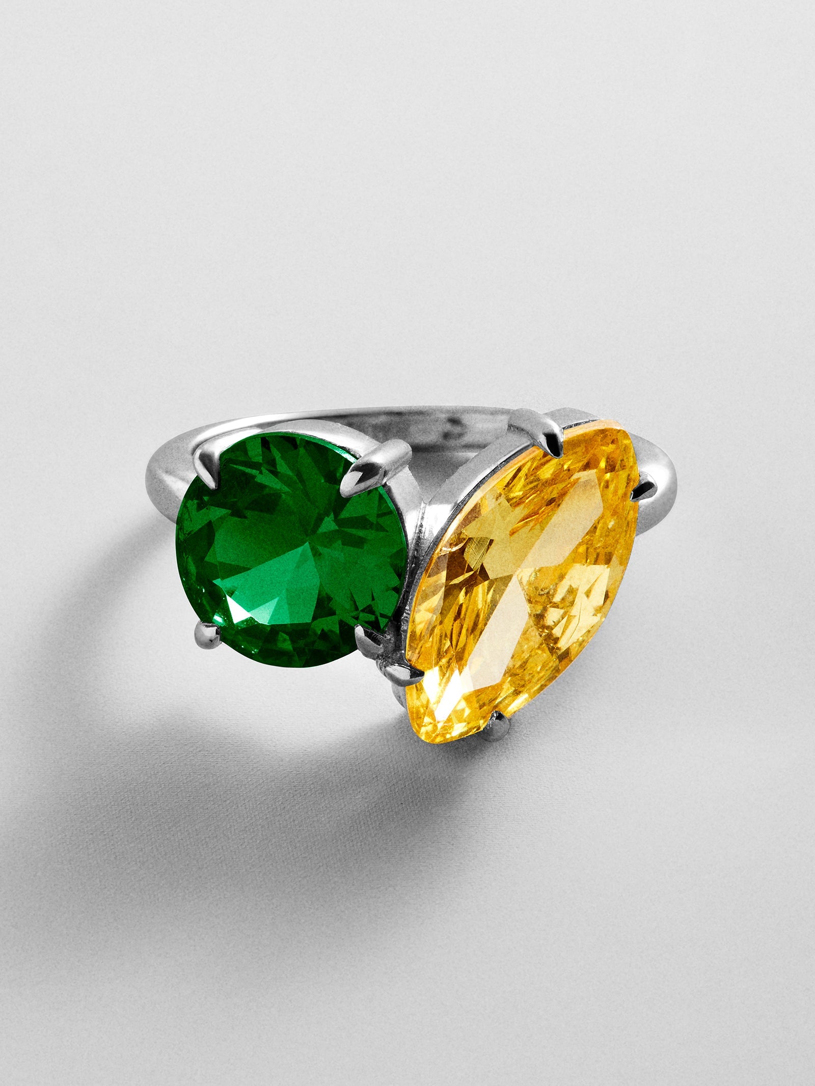 Toi et Moi Custom Birthstone Ring - Silver