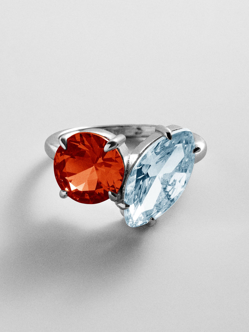 Toi et Moi Custom Birthstone Ring - Silver