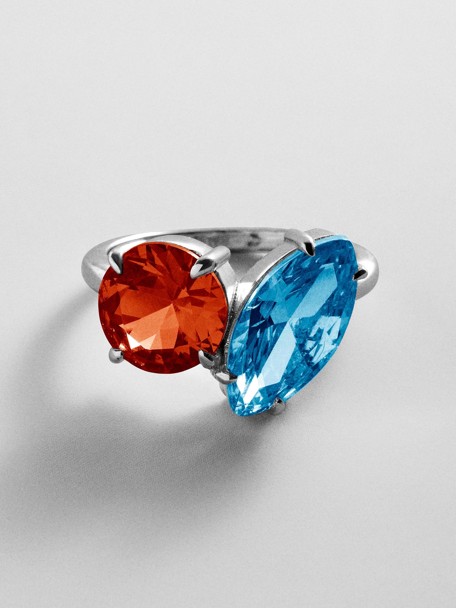 Toi et Moi Custom Birthstone Ring - Silver