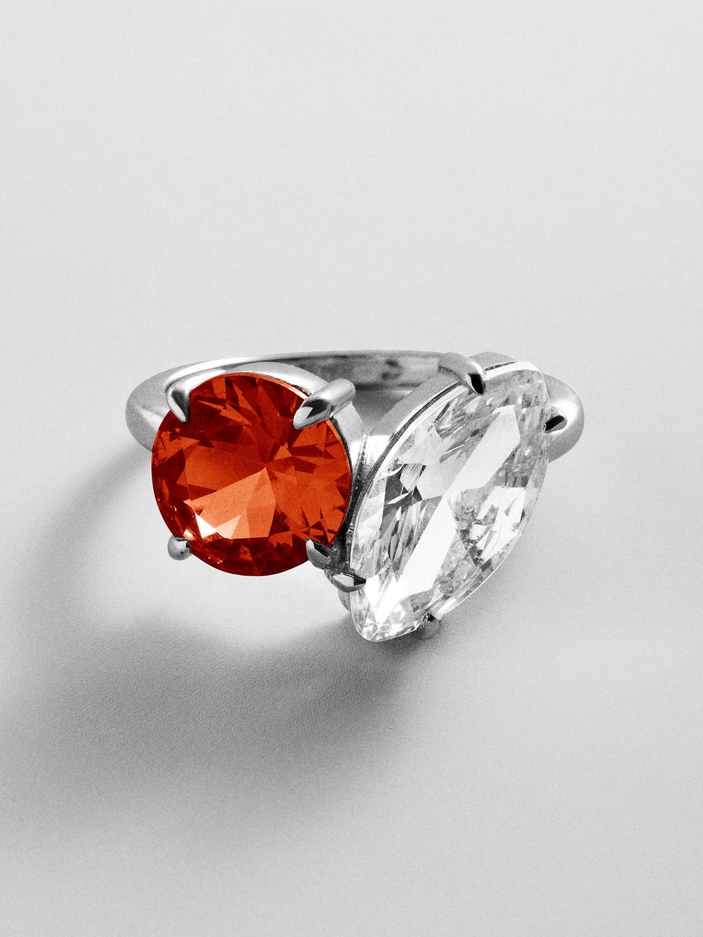 Toi et Moi Custom Birthstone Ring - Silver