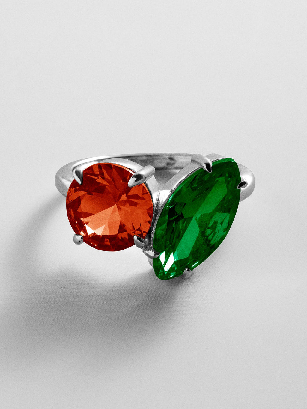 Toi et Moi Custom Birthstone Ring - Silver
