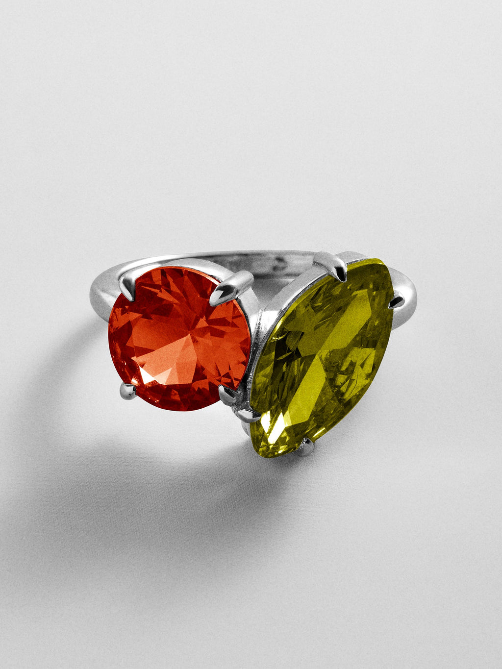 Toi et Moi Custom Birthstone Ring - Silver