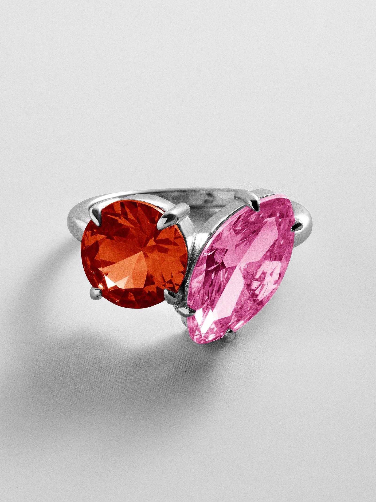 Toi et Moi Custom Birthstone Ring - Silver