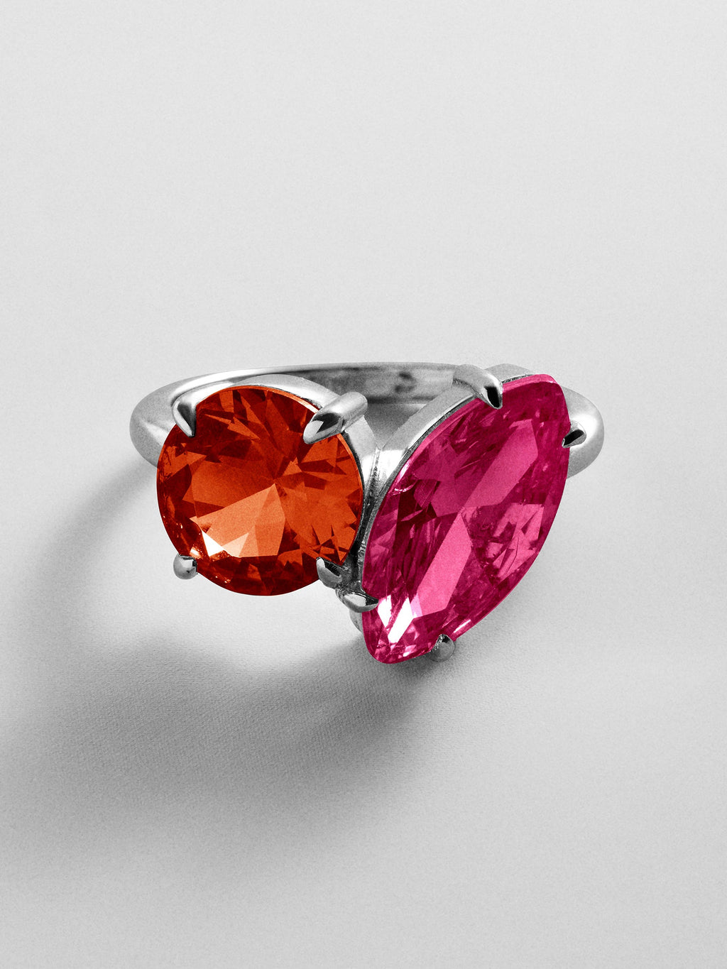 Toi et Moi Custom Birthstone Ring - Silver