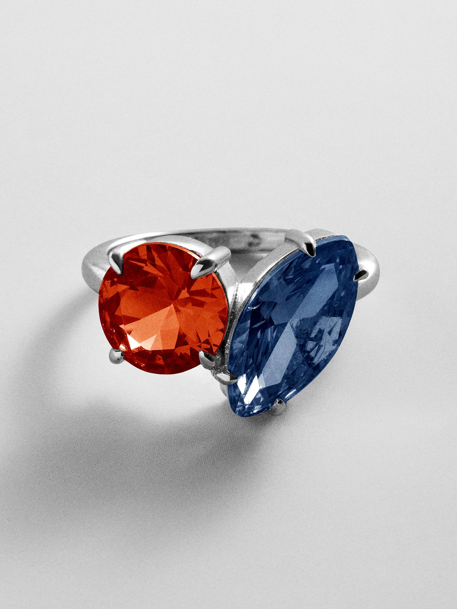 Toi et Moi Custom Birthstone Ring - Silver