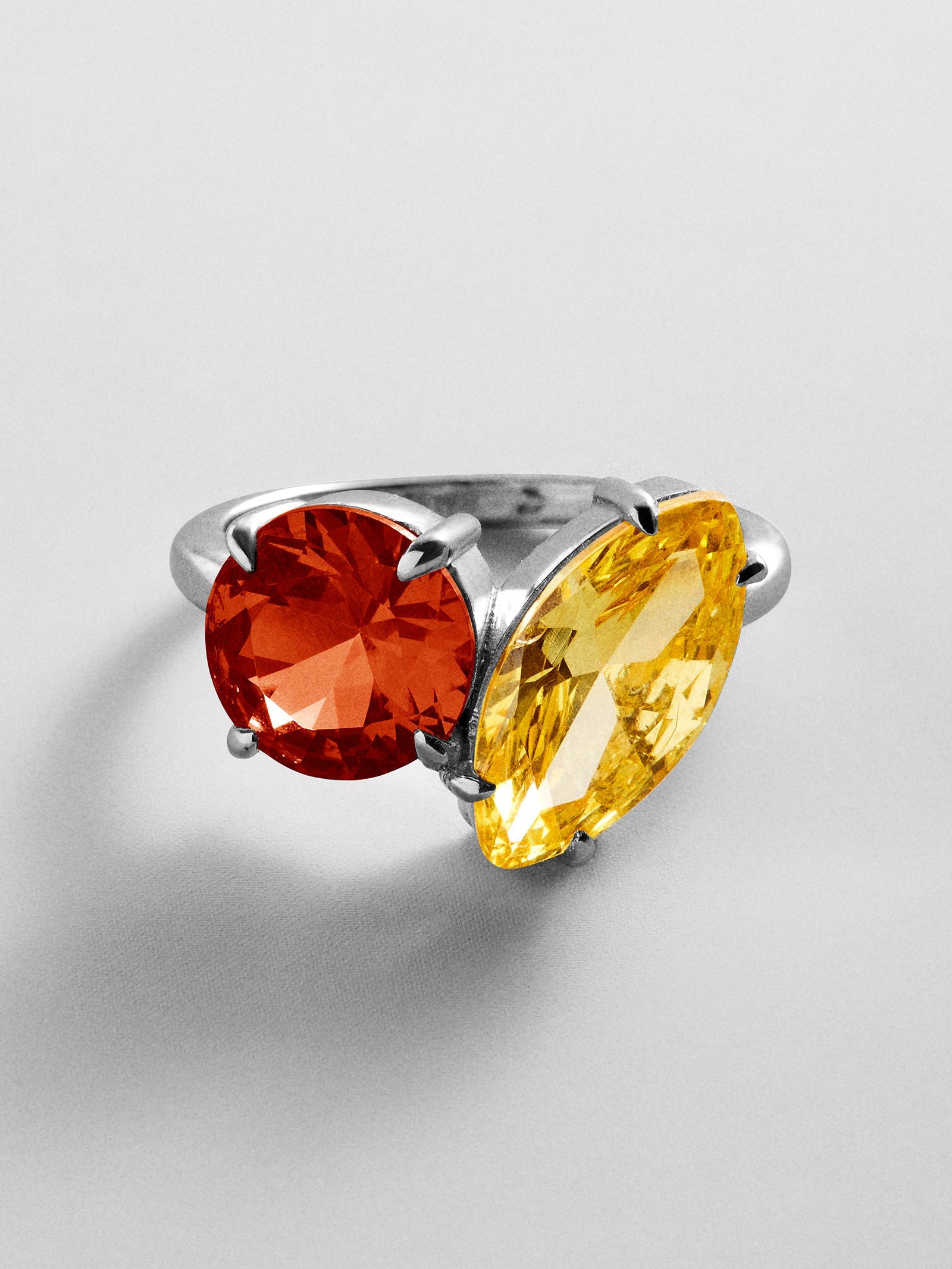 Toi et Moi Custom Birthstone Ring - Silver