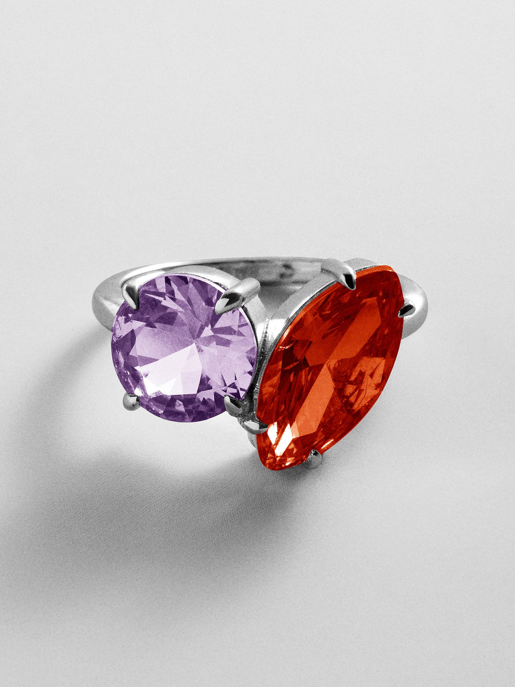 Toi et Moi Custom Birthstone Ring - Silver