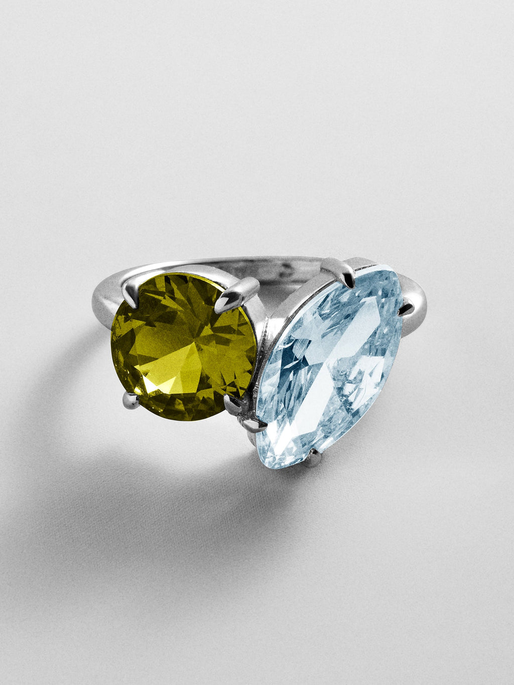 Toi et Moi Custom Birthstone Ring - Silver