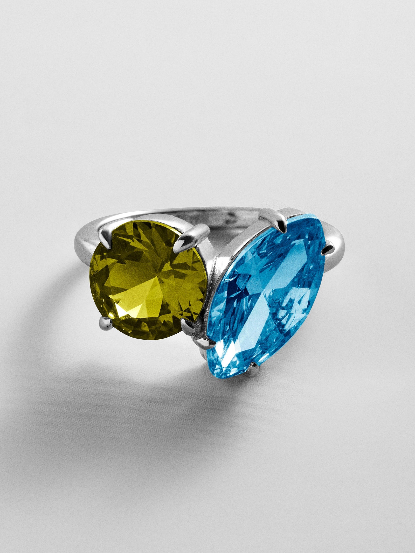 Toi et Moi Custom Birthstone Ring - Silver