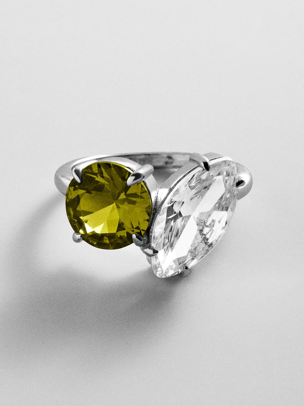 Toi et Moi Custom Birthstone Ring - Silver
