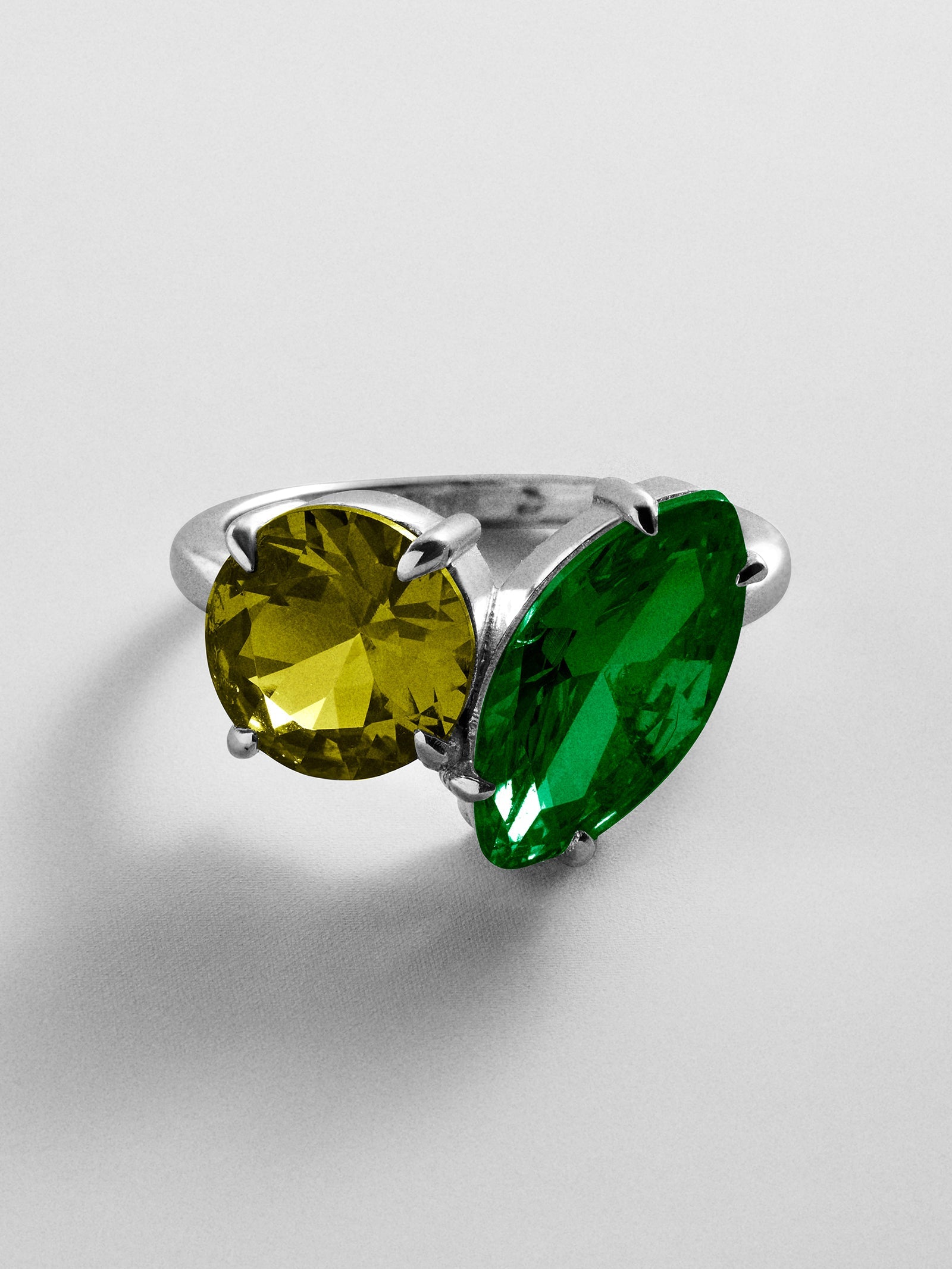Toi et Moi Custom Birthstone Ring - Silver